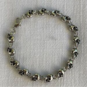 y2k 2000s skull pile grunge heavy metal punk bracelet